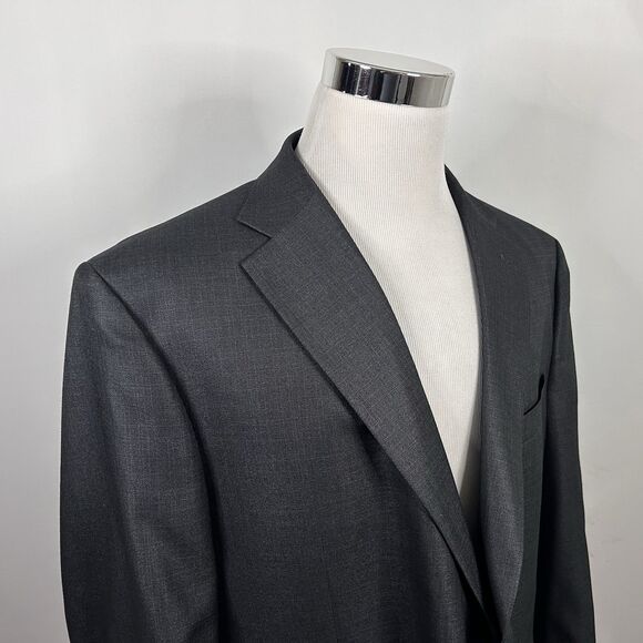 Kenneth Cole 52R Sport Coat Dark Gray Two Button Double Vented Poly Blend - Picture 1 of 8